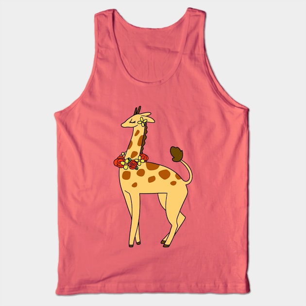 Flower Crown Giraffe Tank Top by saradaboru